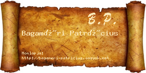 Bagaméri Patrícius névjegykártya